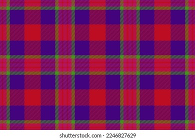 Seamless plaid pattern. Textile check background. Texture vector fabric tartan in red and green colors.