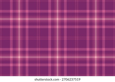Seamless plaid pattern in various shades of purple and pink, creating a cozy and versatile background. Great for fashion, textiles, or design projects.