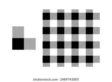 seamless plaid pattern vector design white black color 