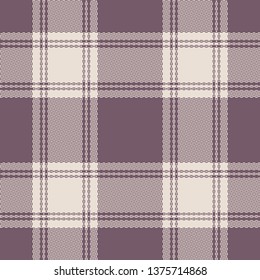 Seamless plaid pattern vector in dusty pink and beige. Tartan check plaid for fashion textile print. Hollow squares texture.