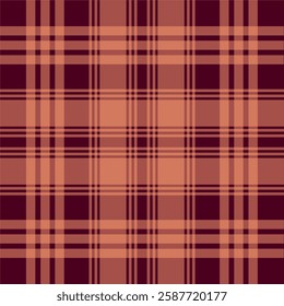 seamless plaid pattern in warm brown and maroon tones, perfect for textile design, backgrounds, and digital projects. Classic checkered design for fashion, autumn themes, and vintage styles.