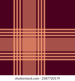 seamless plaid pattern in warm brown and maroon tones, perfect for textile design, backgrounds, and digital projects. Classic checkered design for fashion, autumn themes, and vintage styles.