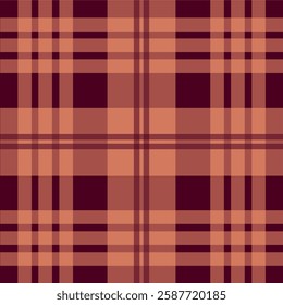 seamless plaid pattern in warm brown and maroon tones, perfect for textile design, backgrounds, and digital projects. Classic checkered design for fashion, autumn themes, and vintage styles.