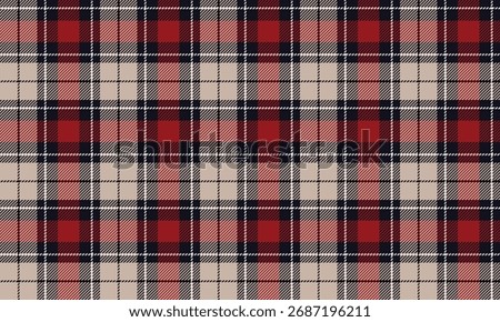 Seamless plaid patterns in beige, red, navy, and white for designing clothes, skirts, pants, dresses, and other accessories. Add a touch of charm to your look with a unique and elegant touch.