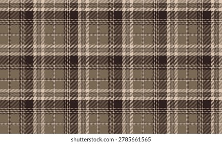 Seamless plaid patterns in brown and beige create a warm, classic feel for textiles and clothing design. Dresses, skirts, and trousers create a sophisticated and tasteful style.