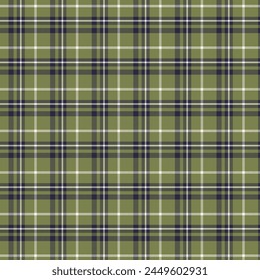 Seamless plaid patterns in green dark blue and beige for textile design. Tartan plaid pattern with square-shaped graphic background for a fabric print. Vector illustration.