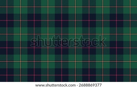 Seamless plaid patterns in navy, green, yellow, and pink for designing clothes, skirts, pants, dresses, and aprons. Reflect a confident and charming style from every angle.