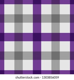 Seamless plaid tablecloth pattern background, purple, vector illustration