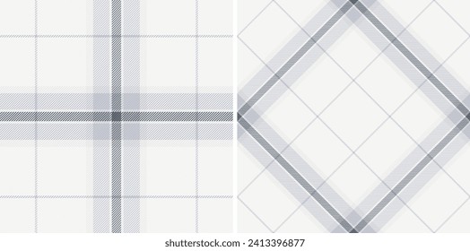 Tartán sin manchas de fondo de patrón de tela con textura vectorial de verificación textil. Fijado en colores fríos. Tendencias del diseño de cortinas.