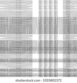 Seamless plaid tartan pattern in black and white.