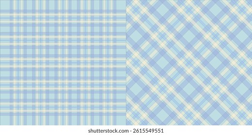 Seamless plaid tartan pattern in straight and diagonal layouts - classic checkered fabric design for textile, fashion and digital use