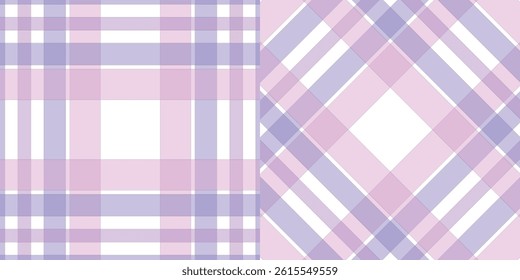 Seamless plaid tartan pattern in straight and diagonal layouts - classic checkered fabric design for textile, fashion and digital use