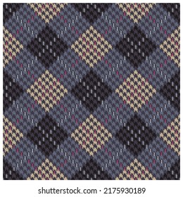 Seamless plaid textile pattern. Hounds tooth argyle fabric design.