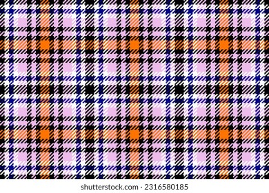 Seamless plaid texture of pattern background tartan with a check fabric vector textile in black and light colors.