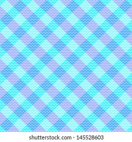 Seamless plaid texture with waves. Vector