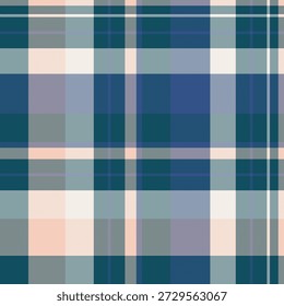 Nahtlose karierte Vektorgrafik präsentiert ausgewogene gewebte Kreuzungen mit ruhigem Rhythmus. Die textile Oberfläche fühlt sich zeitlos und anpassungsfähig an, unterstützt Mode-Branding, Interieur-Akzente und raffiniertes dekoratives Design.