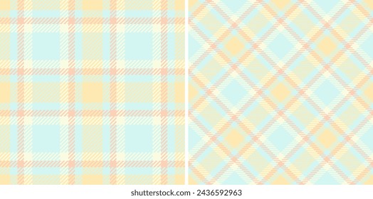 Vector de cuadros sin costura de tartán de comprobación de fondo con un patrón de tela textil. Ajuste en colores de primavera. Ideas de imágenes con estilo para la inspiración de la moda.