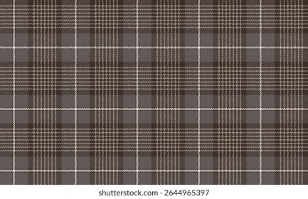 Seamless plaid vector pattern, brown, beige, white, classic style, suitable for fashion design, clothes, skirts and pants, adding a warm, elegant look.
