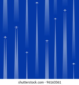 seamless plane high up in sky white silhouette