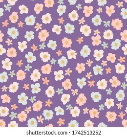Nahtlose Pflanzenstruktur mit antiken Volksblumen. Shabby schicke Millefleurs. Blumenhintergrund für Textilien, Tapeten, Decken, Oberfläche, Druck, Verpackung, Scrapbooking, Decodierung.