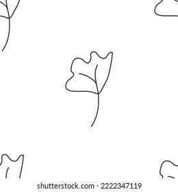 Patrón de planta sin foco. Botánica. Flores caseras. Cacti y suculentos. Formas geométricas. Abstracción. Ilustración vectorial de formas lineales. Vase. Estilo escandinavo de garabatos.