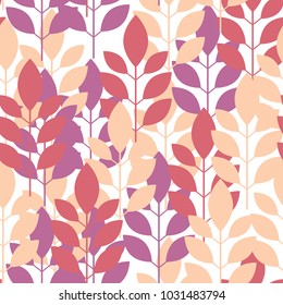 Seamless plant pattern of leaves, shoots. Vector. Can be used for packaging,invitations,textile design, template.