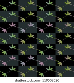 	Seamless plant pattern on dark background