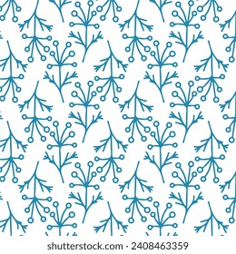 seamless plant pattern on a white background