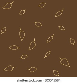 Seamless plant pattern. Seamless vector background with leaves outlines.