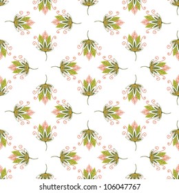 Seamless plant pattern. Vector vintage background.