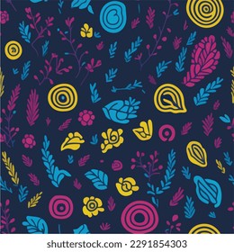 Diseño de papel tapiz de planta sin inconvenientes arte vectorial, banda para el diseño de artículos