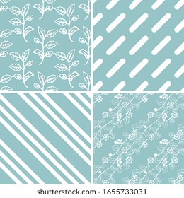 Seamless plants and geometric patterns set