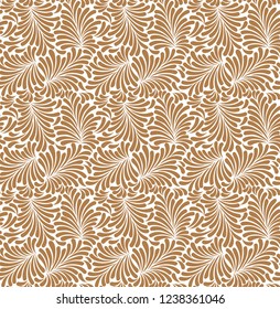 Seamless plants leaves pattern, flowers background. Elegant beautiful nature ornament for fabric, wrapping and textile. Vector and illustrator