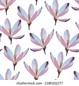 seamless plants pattern background with colourful petal flowers , greeting card or fabric