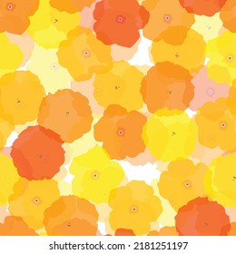 seamless plants pattern background with doodle fresh blooms , greeting card or fabric