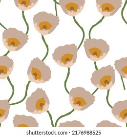 seamless plants pattern background with flowering vines , greeting card or fabric