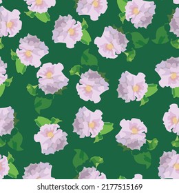 seamless plants pattern background with flowers , greeting card or fabric