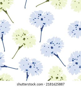 seamless plants pattern background with fluffy flowers , greeting card or fabric