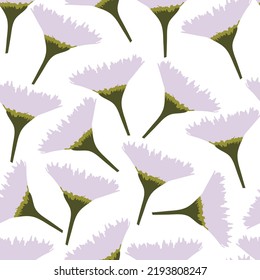 seamless plants pattern background with hand drawn pink flowers , greeting card or fabric