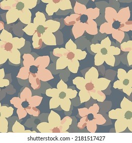 seamless plants pattern background with little flower , greeting card or fabric