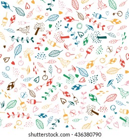 Seamless plants pattern.vector