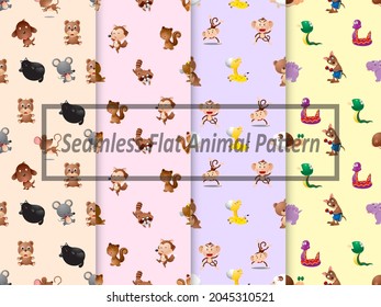 Seamless Plat Pattern Animal Background Fit For Fabric, garmen, Wallpaper, Kids Etc