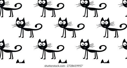 Patrón de gatos juguetones sin fisuras para el diseño moderno