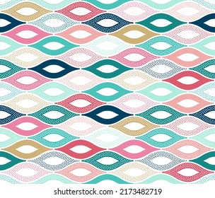 seamless playful dots pattern, cute abstract ogee background