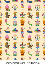seamless playground pattern,cartoon vector illustration