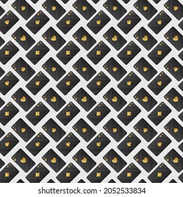 Seamless Playing Cards Pattern Background in Golden And Black Color.