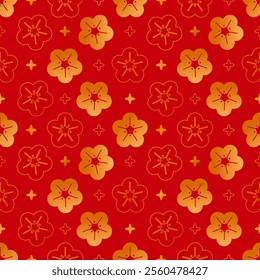 seamless plum flower pattern for Chinese new year, Lunar new year background for decoration, card style, wrapping paper 