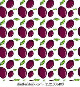 Seamless plum Pattern