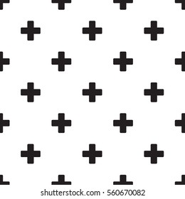 Seamless Plus Sign Pattern On White Background