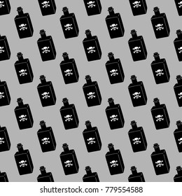 Seamless poison bottles vector pattern